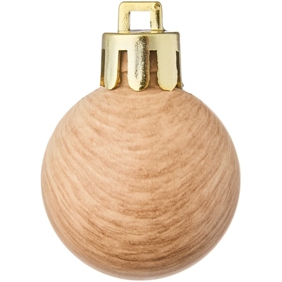 Woodgrain Ball Holiday Ornaments 20 Pack - Blonde