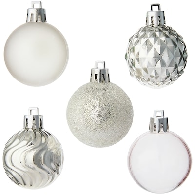 Lot de 30 décorations des Fêtes en forme de boules – argenté