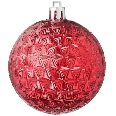 Iced Holiday Ornaments 4 Pack - Red