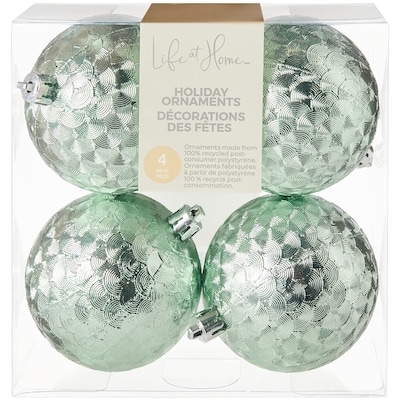 Life at Home Iced Holiday Ornaments 4 Pack - Mint 4 ea, $1.75/1ea