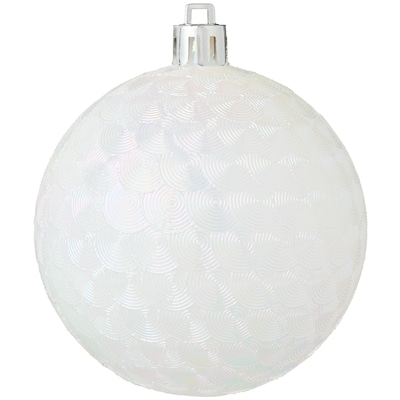 Iced Holiday Ornaments 4 Pack - White