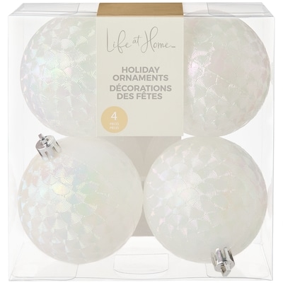 Life at Home Lot de 4 décorations des Fêtes à effet givré – blanc 4 ea, 1,75 $/1ch