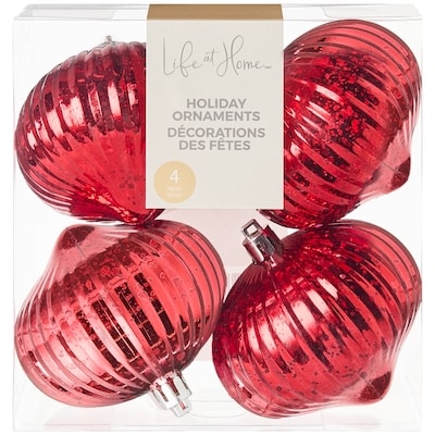 Life at Home Onion Holiday Ornaments 4 Pack - Red 1 ea, $7.00/1ea
