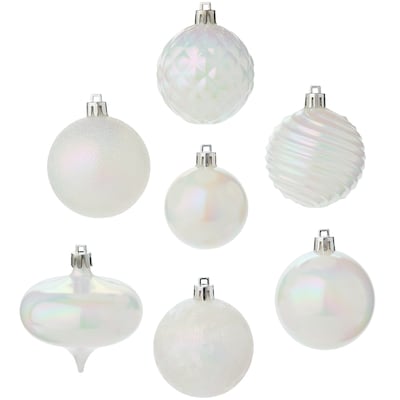 Lot de 50 décorations des Fêtes de formes variées – blanc