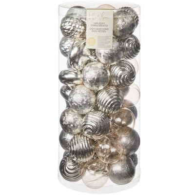 Life at Home Mixed Shape Holiday Ornaments 50 Pack - Silver 1 ea, $29.00/1ea