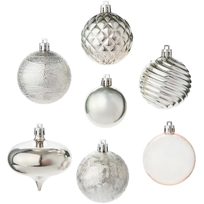 Lot de 50 décorations des Fêtes de formes variées – argent