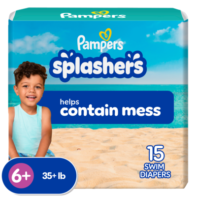 Pampers Splashers Swim Diapers, Size 6+, 15 Count 15 ea, $1.20/1ea