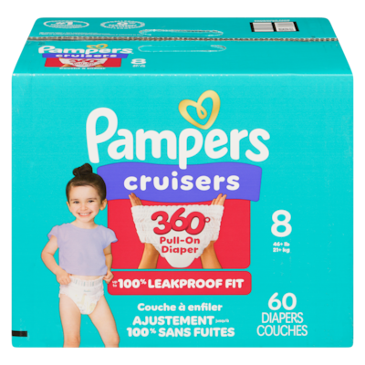 Pampers 360 Pull-On Diapers Size 8, 60 Count 60 ea, $0.70/1ea