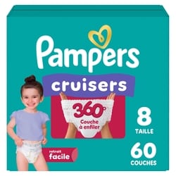 Pampers Couches Cruisers 360°, taille 8, 60 unités 60 ea, 0,58 $/1ch