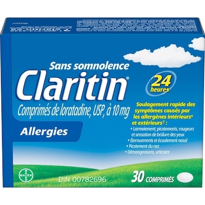 Claritin allergies, soulagement sans somnolence durant 24 heures, 10 mg, 30 comprimés 30 ea, 1,00 $/1ch