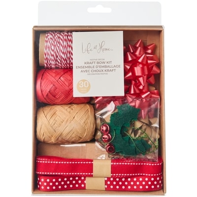 Life at Home Ensemble d’emballage 30 pièces avec choux kraft – rouge 1 ea, 8,00 $/1ch