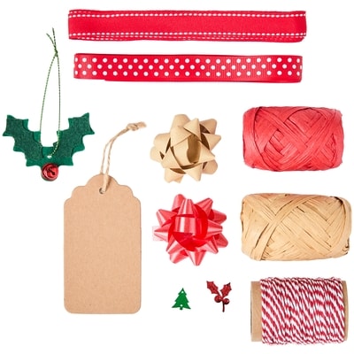 Ensemble d’emballage 30 pièces avec choux kraft – rouge