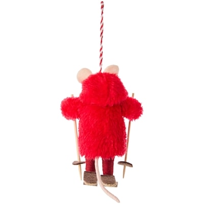 Décoration de souris en feutre en manteau de fourrure