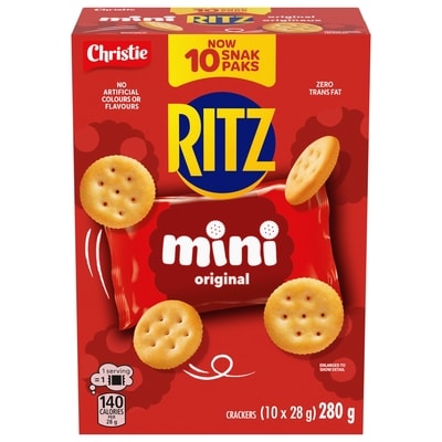 Christie Ritz Mini Original Crackers Snack Packs 10x28.0 g, $2.50/100g