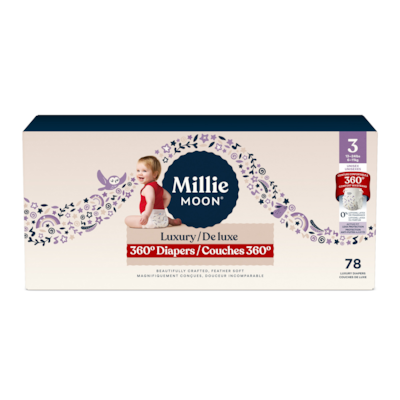 Millie Moon Luxury 360 Diapers, Size 3, 78 Count 78 ea, $0.58/1ea