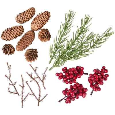 Mixed Greenery Holiday Décor - Red Berries Mix