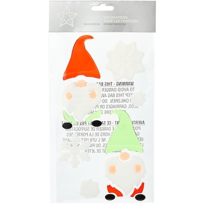 null Décorations en gel pour les fenêtres 12 po – gnomes 1 ea, 2,00 $/1ch