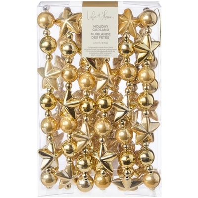 Life at Home Star Holiday Garland - Gold 1 ea, $10.00/1ea