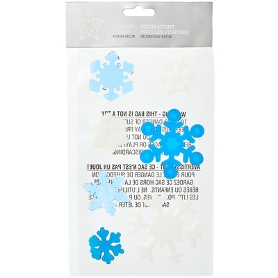 null Décorations en gel pour les fenêtres 12 po – flocons de neige 1 ea, 2,00 $/1ch