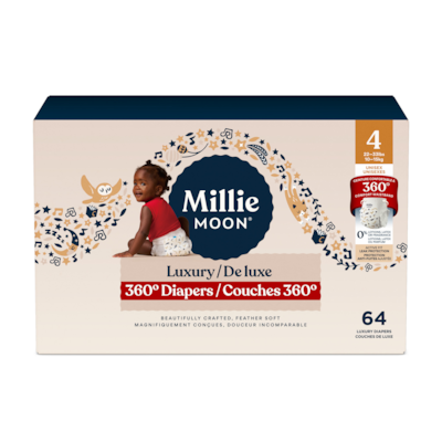 Millie Moon Luxury 360 Diapers, Size 4, 64 Count 64 ea, $0.70/1ea