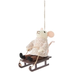Life at Home Felt Mouse in Sled Ornament 1 ea, $7.00/1ea