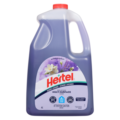 Hertel Désinfectant domestique jasmin lavande nettoyant multi surface 4 l, 0,32 $/100ml