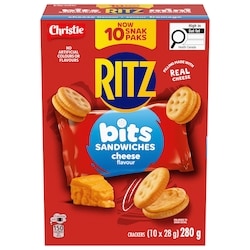 Christie Ritz Bits Sandwiches Cheese Flavoured Crackers 10 snack packs 10x28.0 g, $3.21/100g