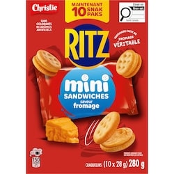 Christie Ritz Bits Sandwiches Cheese Flavoured Crackers 10 snack
