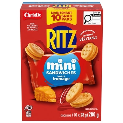 Christie MINI RITZ Sandwiches à saveur de fromage en format Snak Pak 10x28.0 g, 2,50 $/100g