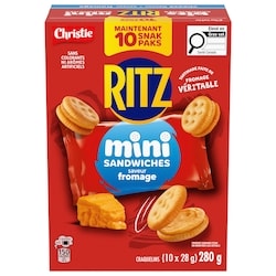 Christie MINI RITZ Sandwiches à saveur de fromage en format Snak Pak 10x28.0 g, 2,50 $/100g