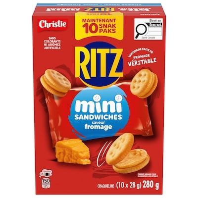 Christie MINI RITZ Sandwiches à saveur de fromage en format Snak Pak 10x28.0 g, 3,21 $/100g