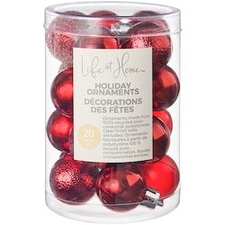 Life at Home Ball Holiday Ornaments 20 Pack - Red 20 ea, $0.25/1ea