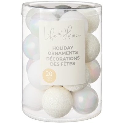 Life at Home Ball Holiday Ornaments 20 Pack - White 20 ea, $0.25/1ea