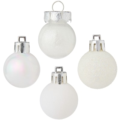 Ball Holiday Ornaments 20 Pack - White