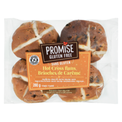 Promise Gluten Free Gluten Free Hot Cross Buns, 4 Count 280 g, $2.14/100g