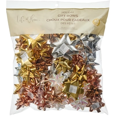 Life at Home Lot de 45 choux pour cadeaux des Fêtes – assortiment doré et argenté métallisé 1 ea, 8,00 $/1ch