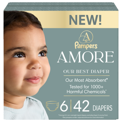 Pampers AMORE Diapers, Size 6, 42 Count 42 ea, $0.81/1ea