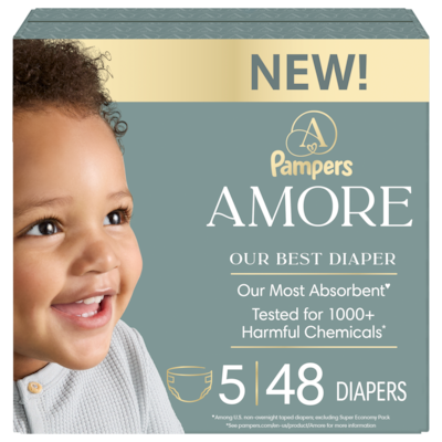 Pampers AMORE Diapers, Size 5, 48 Count 48 ea, $0.71/1ea