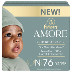 Pampers AMORE Diapers, Size 0, 76 Count 76 ea, $0.45/1ea