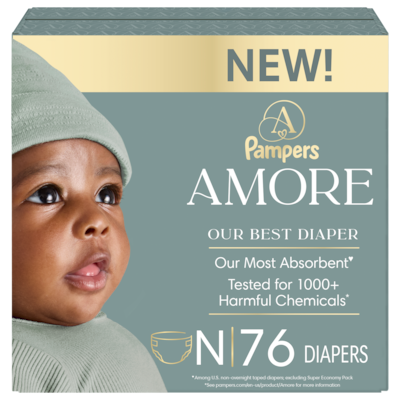 Pampers AMORE Diapers, Size 0, 76 Count 76 ea, $0.45/1ea