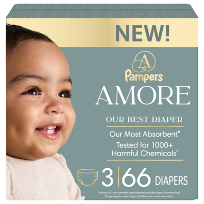 Pampers AMORE Diapers, Size 3, 66 Count 66 ea, $0.52/1ea