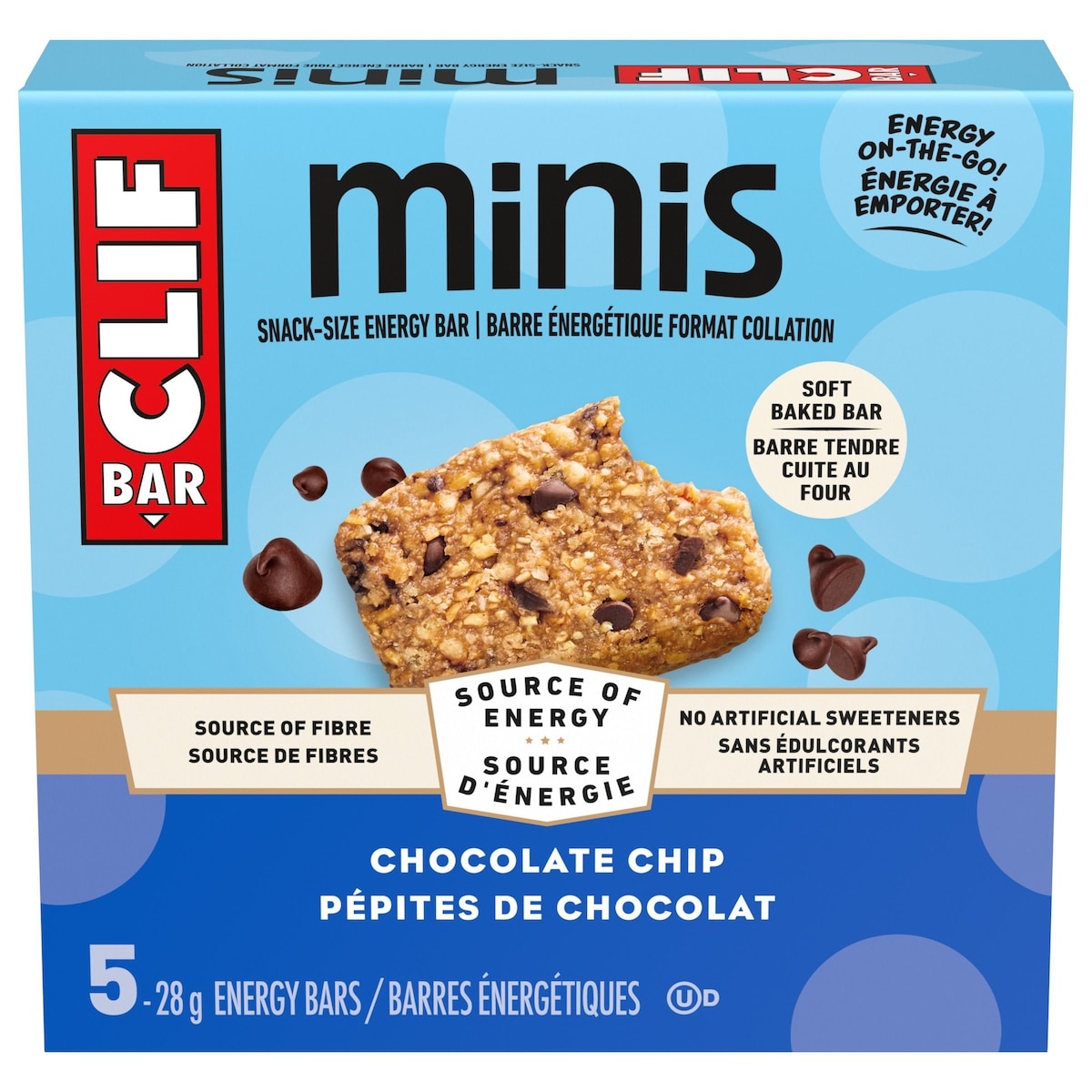 CLIF BAR Minis, Snack-Size Energy Bars Chocolate Chip Pack of 5