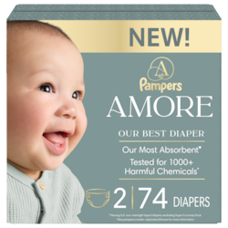 Pampers AMORE Diapers, Size 2, 74 Count 74 ea, $0.46/1ea