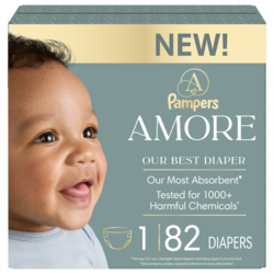 Pampers AMORE Diapers, Size 1, 82 Count 82 ea, $0.40/1ea