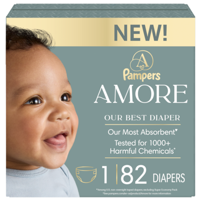 Pampers AMORE Diapers, Size 1, 82 Count 82 ea, $0.41/1ea