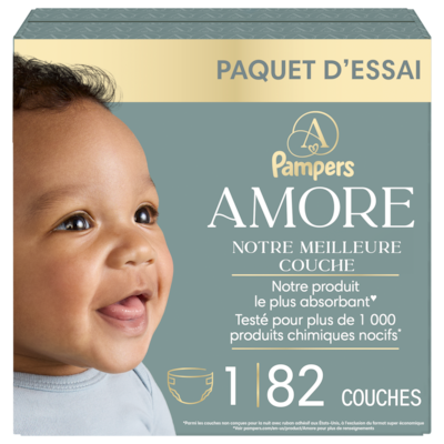 Pampers Couches AMORE, taille 1, 82 unités 82 ea, 0,41 $/1ch