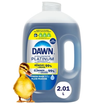 Dawn Cruche de savon à vaisselle Platinum, parfum Pluie fraîche 2010 ml, 0,80 $/100ml