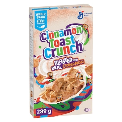 General Mills Cinnamon Toast Crunch Breakfast Cereal, Small Size, Whole Grains 289 g, $2.07/100g