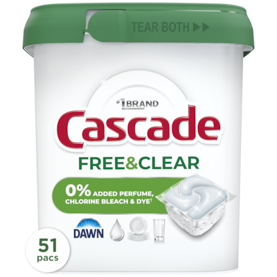 Cascade Détergent pour lave-vaisselle Sans et Exempt, non parfumé, 51 u 321 g, 8,41 $/100g