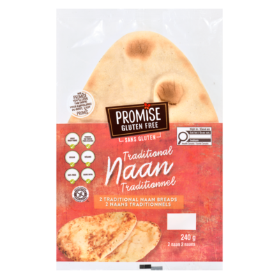 Promise Gluten Free Traditional Naan Breads 240 g, $3.95/100g